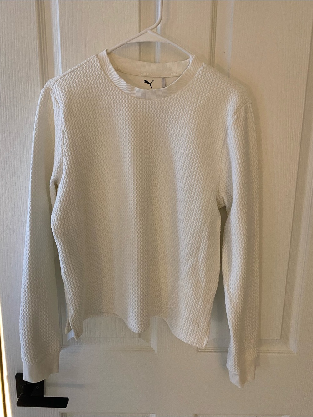 Puma Women's White Textured Crewneck Sweater